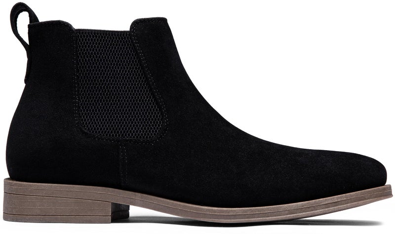 Jousen Men's Chelsea Boots Casual Suede Fall Ankle Boots Simple Style Boots for Men Size 13 (AMY658A Black 13) - Image 5